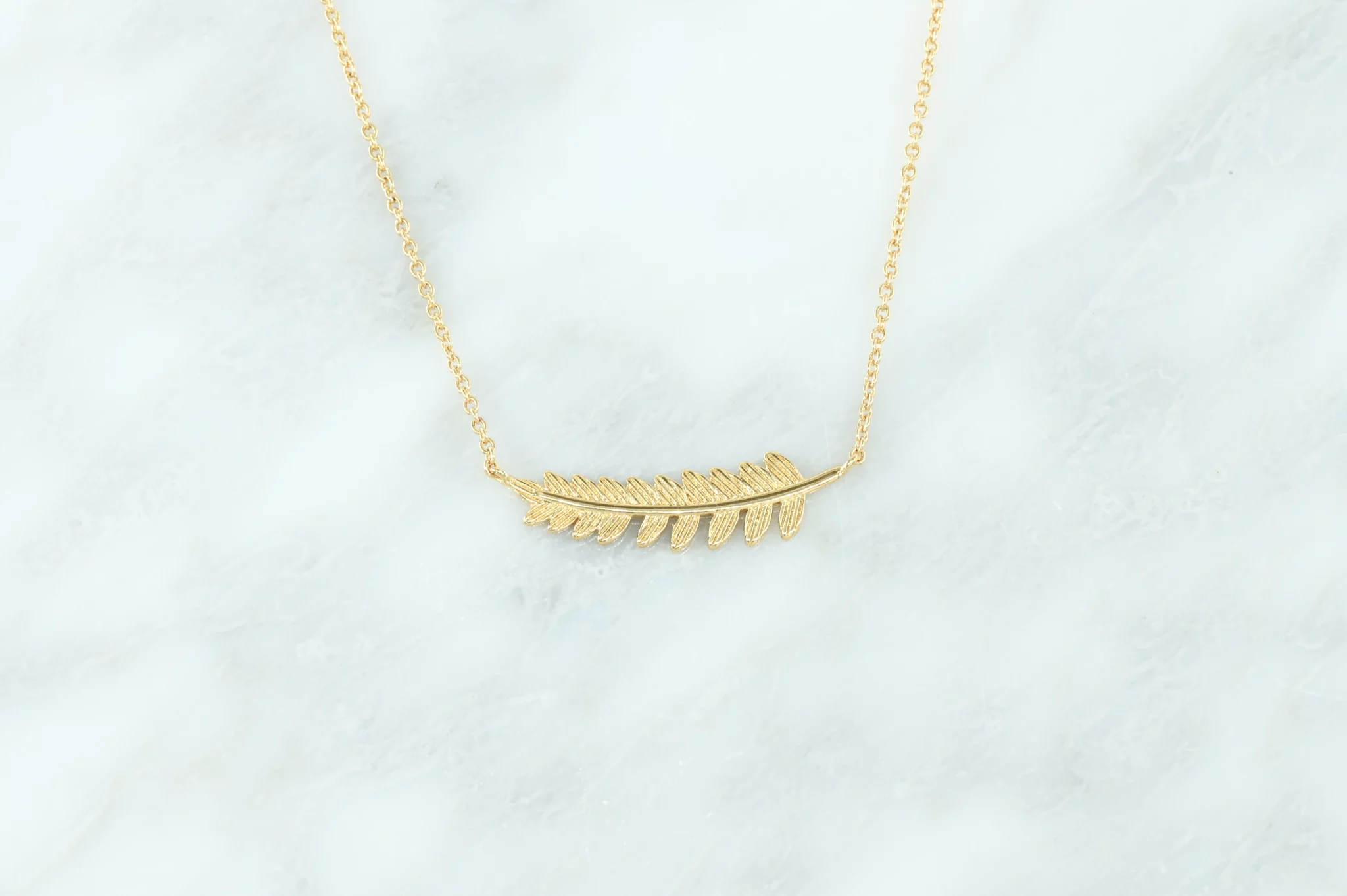 Gold-plated ketting met veertje