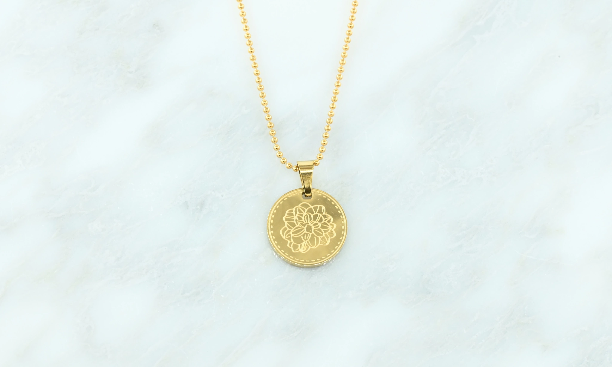 Ketting met geboortebloem oktober: Marigold