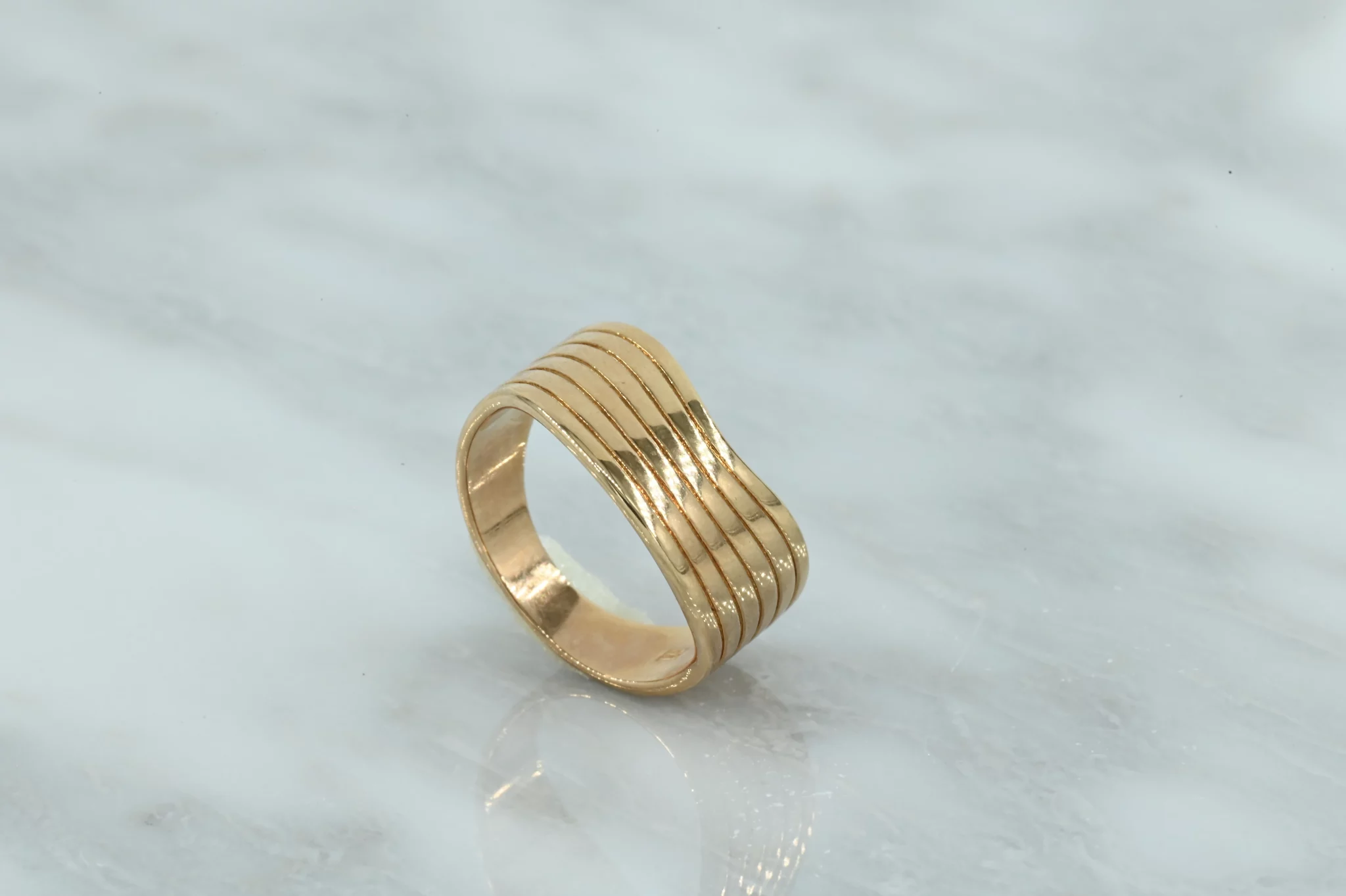 18 Karaats gold-plated ring met 6 lagen