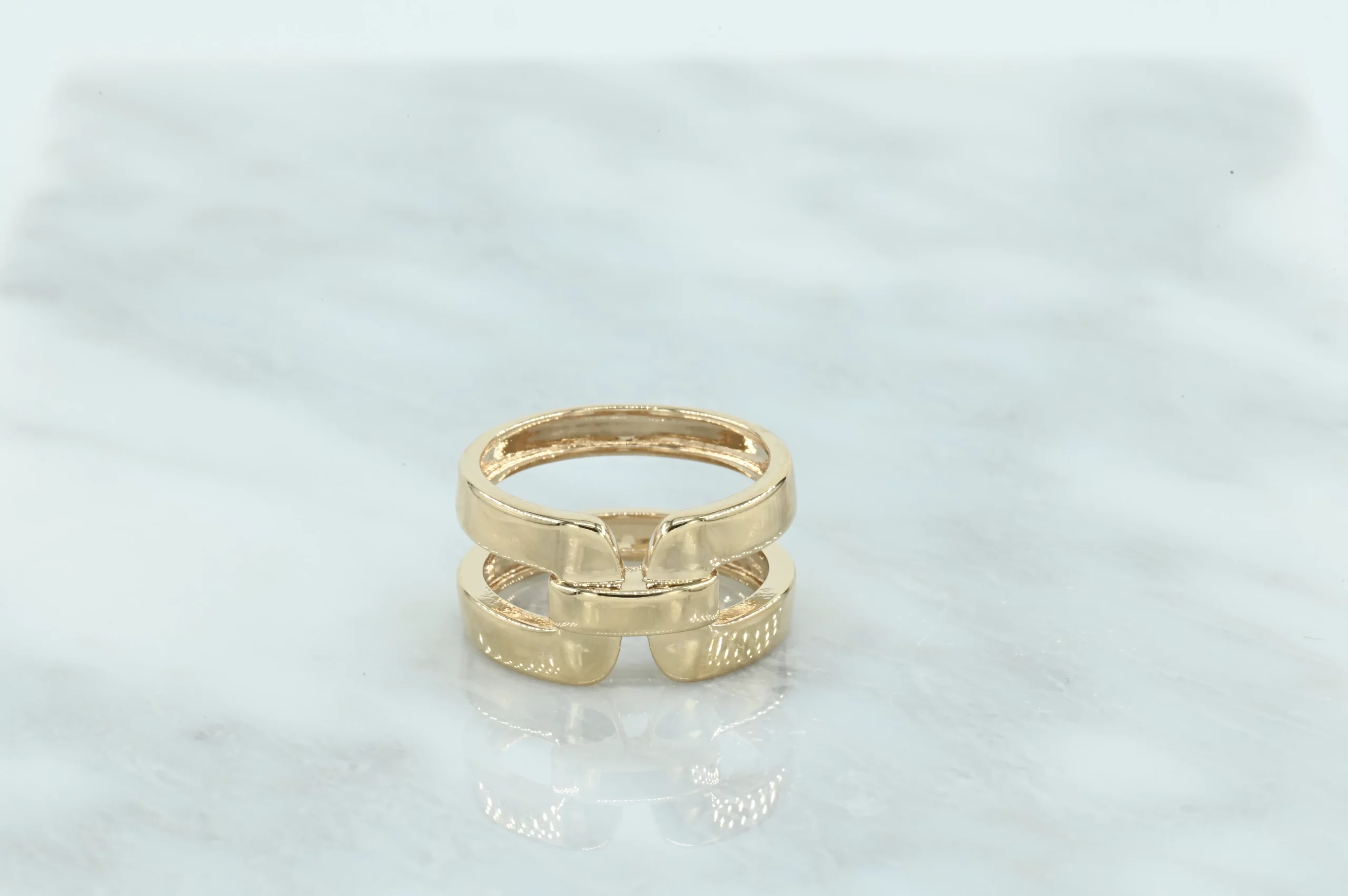 18 Karaats gold-plated ring met schakel