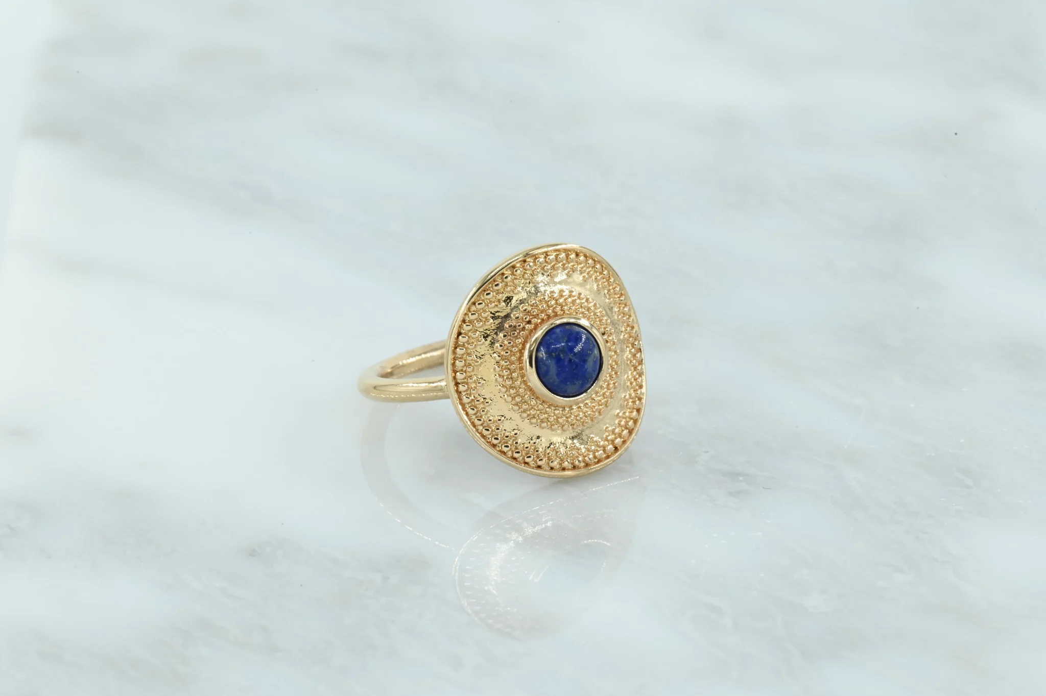 18 Karaats gold-plated bohemian ring met steentje