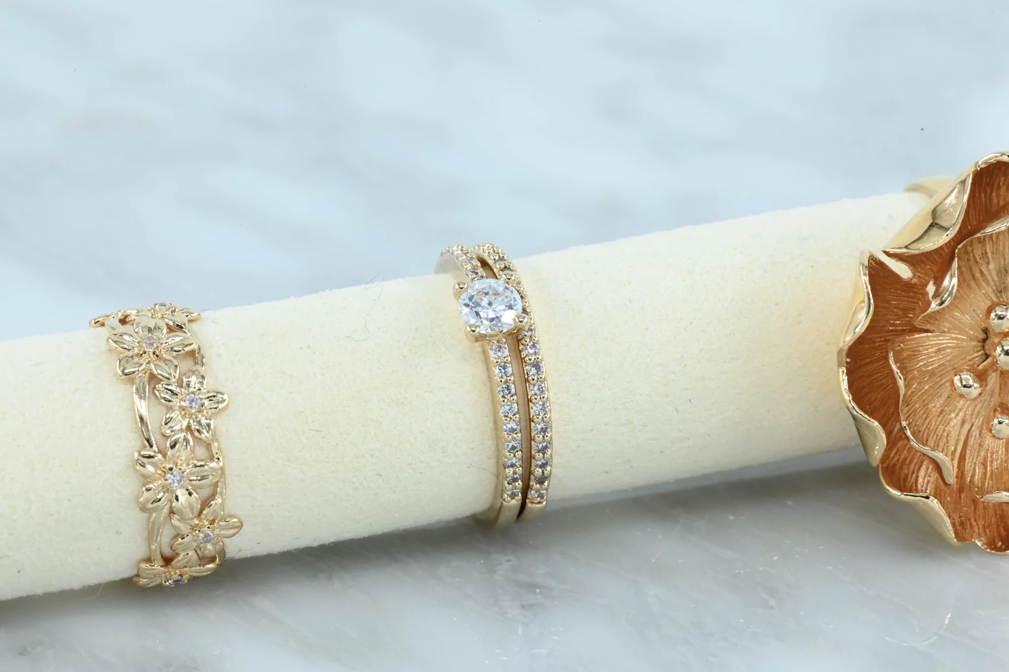 18 Karaats gold-plated ringen met prachtige details