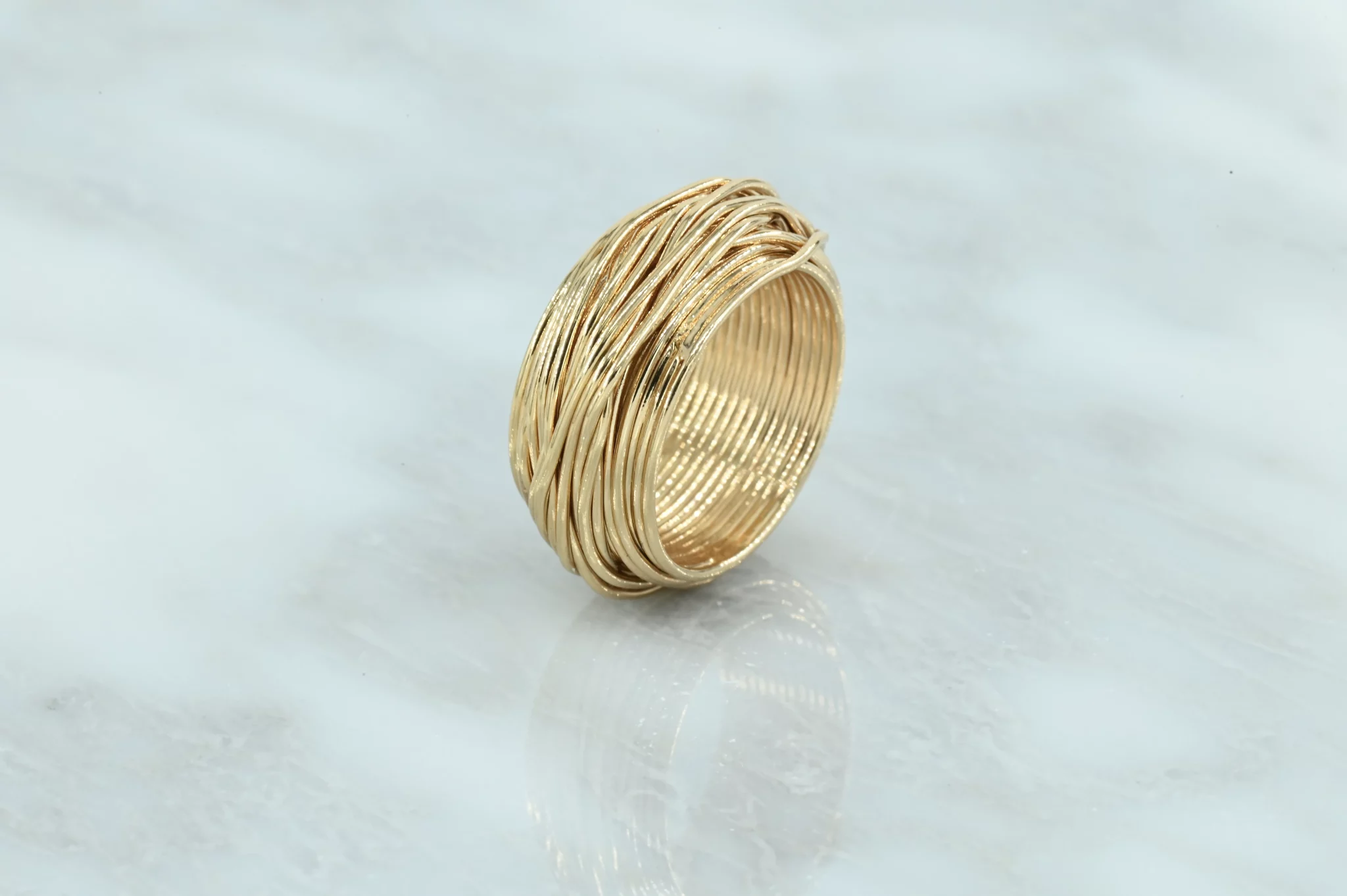 18 Karaats gold-plated draad ring