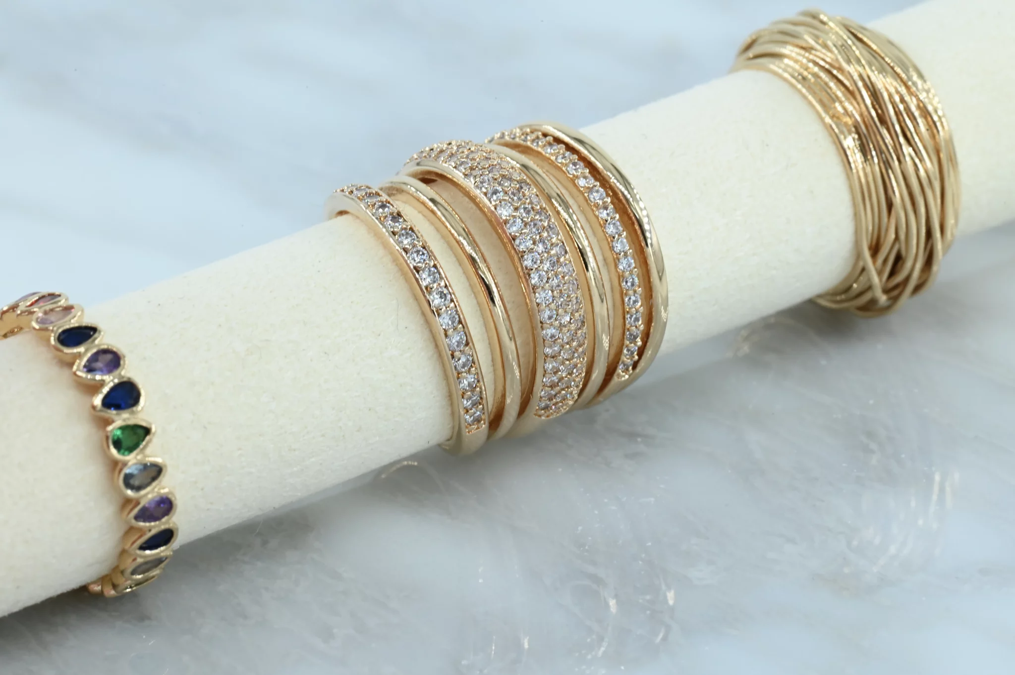 Prachtige 18 karaats gold-plated ringen