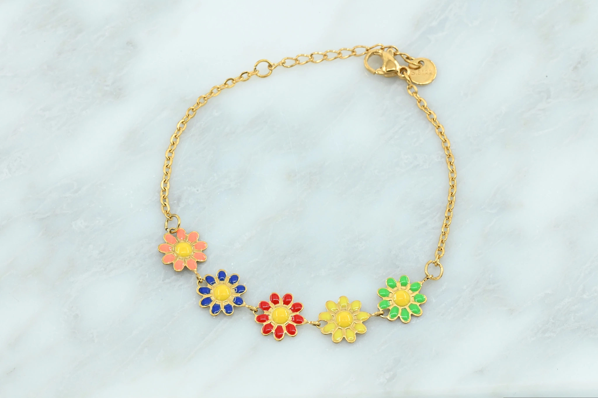 Multi-colour bloemen armband