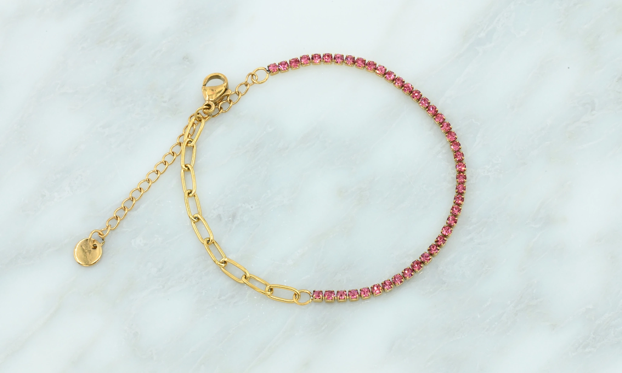 Armband met roze zirkonia