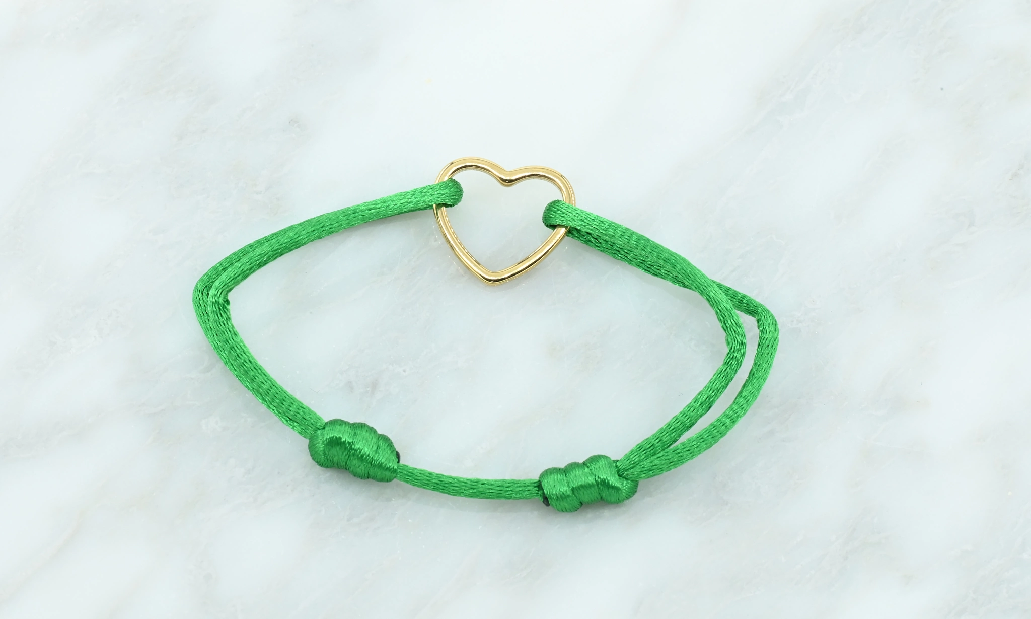 Groene touw armband, schuifknoop