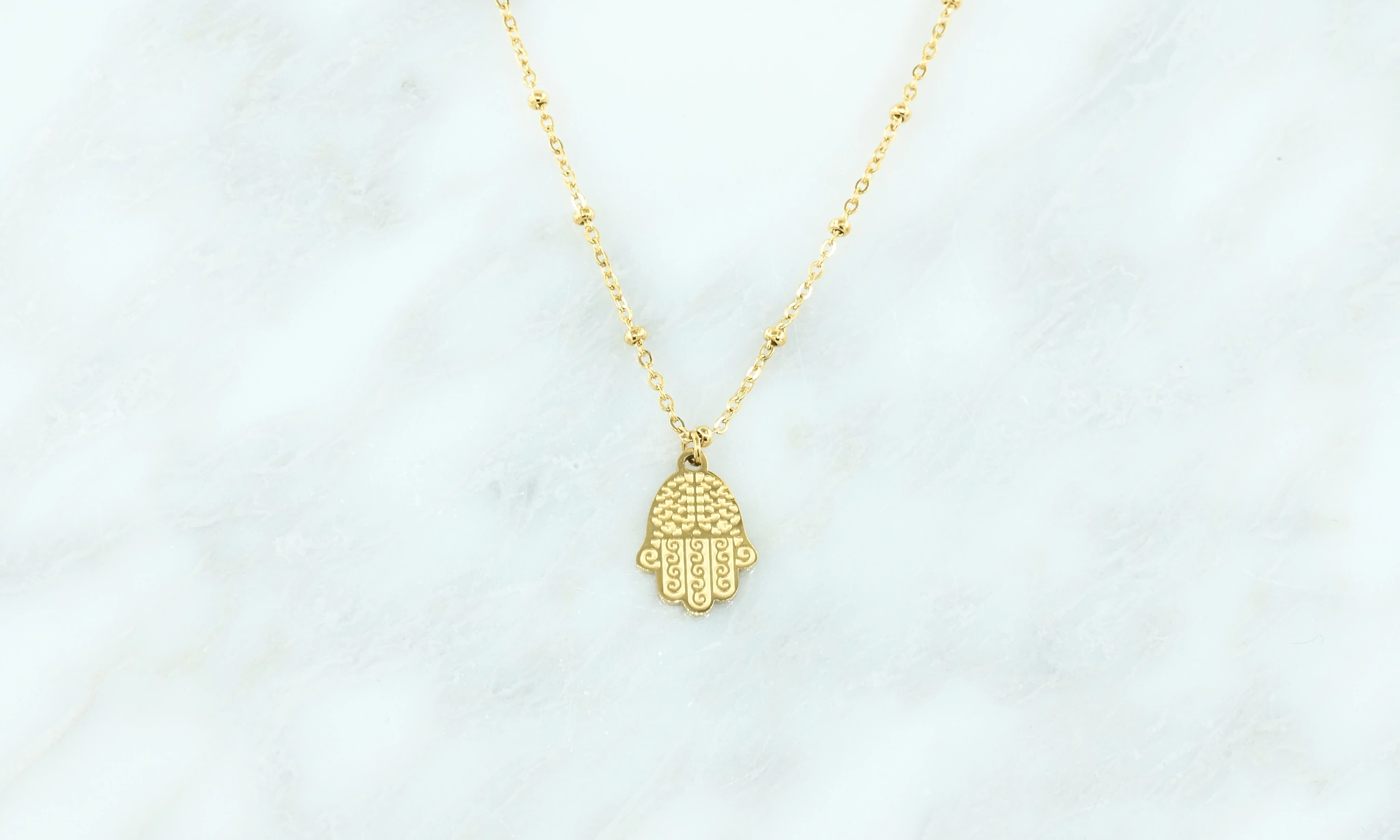 RVS ketting met hamsa handje